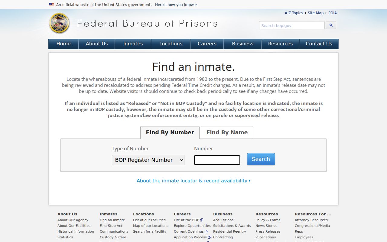 Patrick County arrest lookup using the federal inmate locator