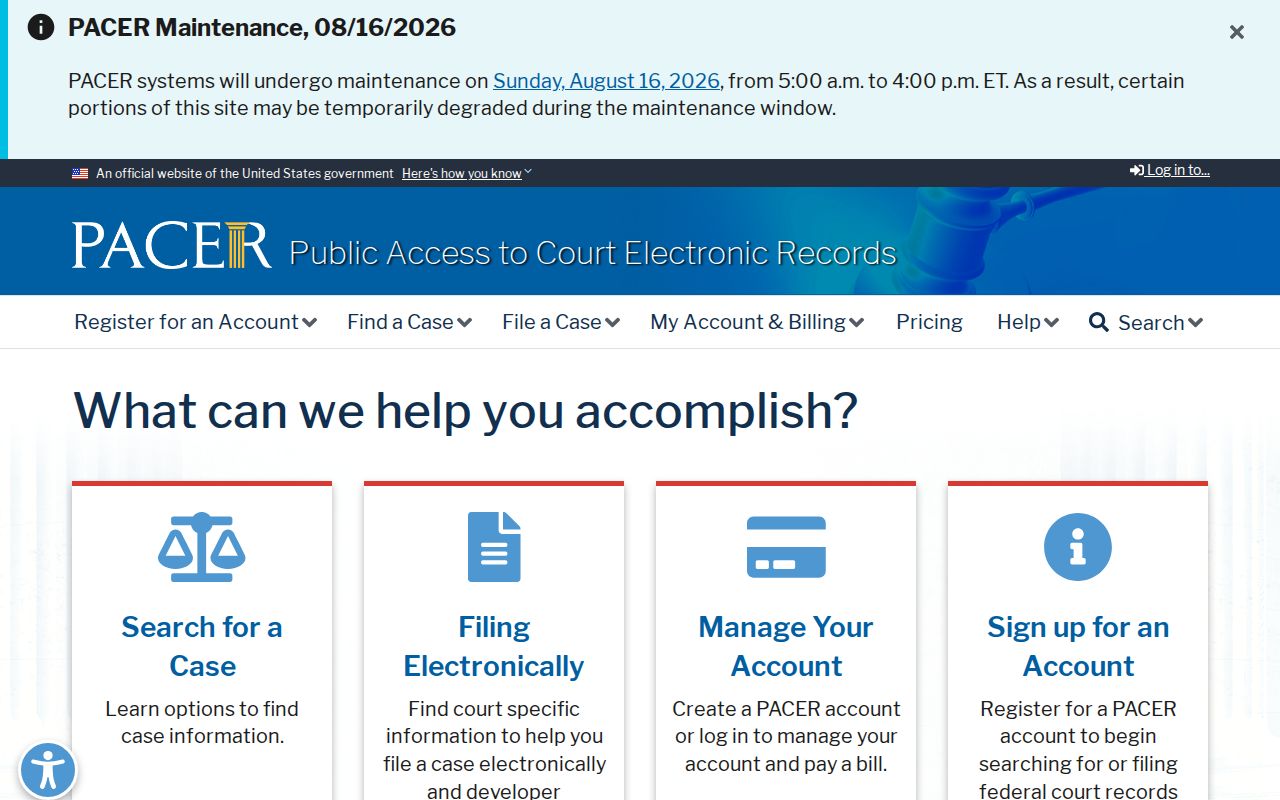 Patrick County federal criminal court case access through PACER